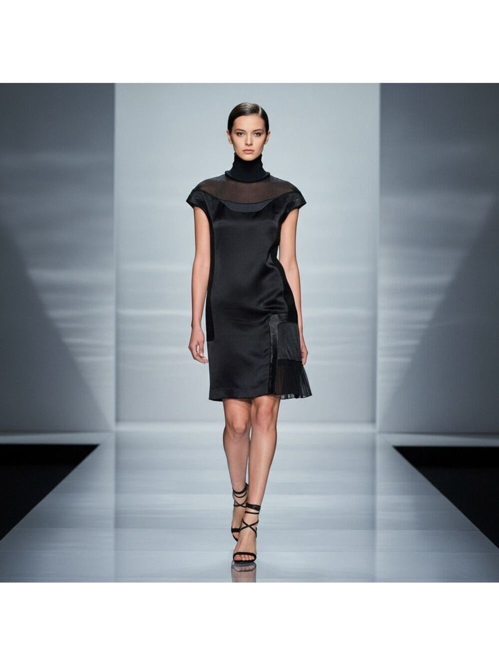 2008 Y2K UNDERCOVER by Jun Takahashi Black Silk High Neck Grunge Dress Sz US 10